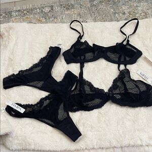 Black Lace Bra and Panty Set